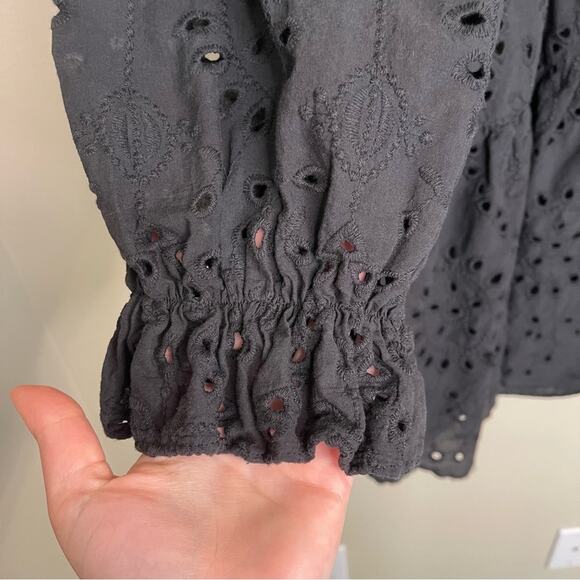 Eloquii Eyelet Easy Mini Dress in Black 14 - Picture 4 of 12